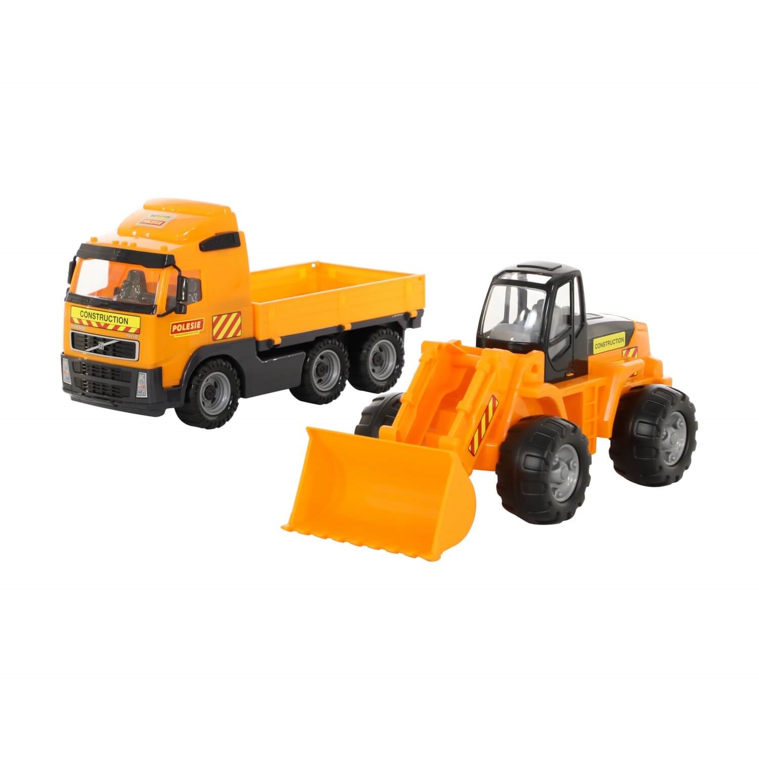 large toy cars and trucks