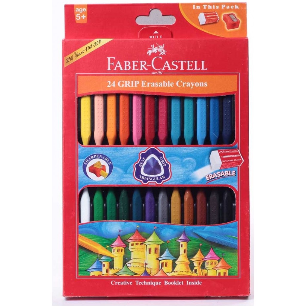24 Colors Grip Triangular Wax Crayons