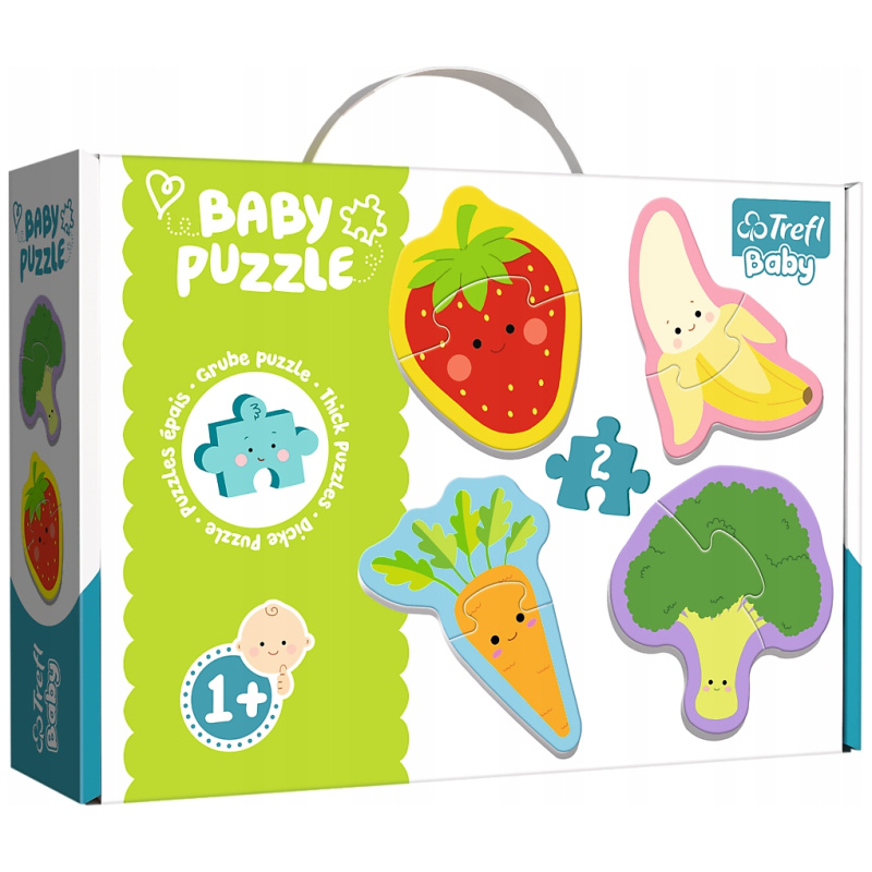 Baby Vegetables And Fruits Puzzle - 4 Shapes