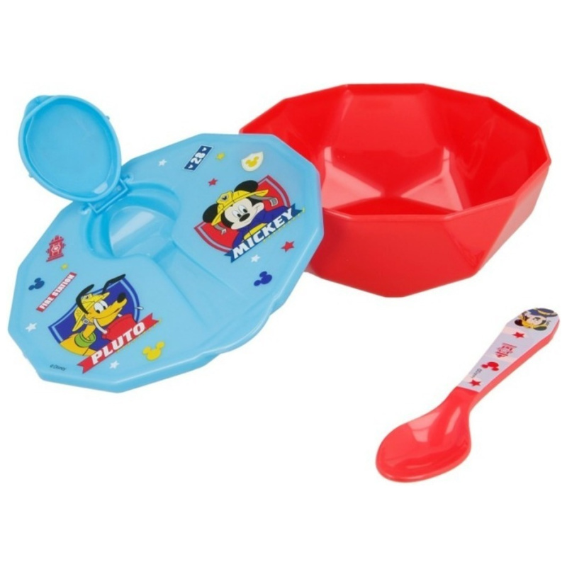 Disney Mickey Mouse Bowl With Lid & Spoon