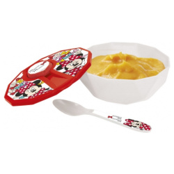 Disney Minnie Mouse Bowl With Lid And Spoon