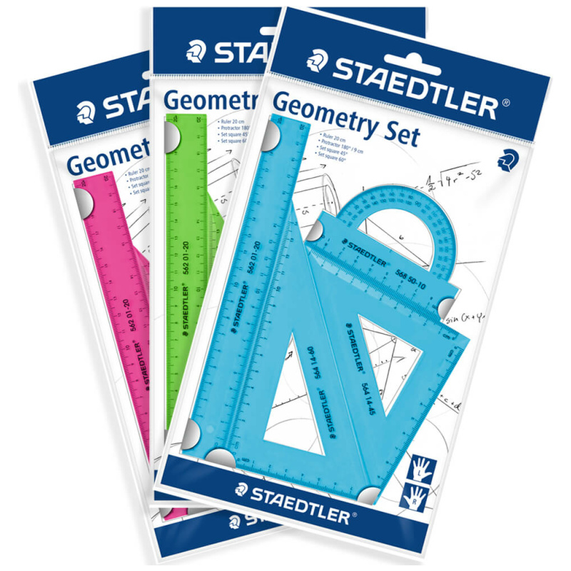 Geometry Set with 4 Pieces (4 Different Colors)