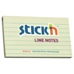 Sticky Notes Line Notes Yellow - 7.6X12.7 Cm