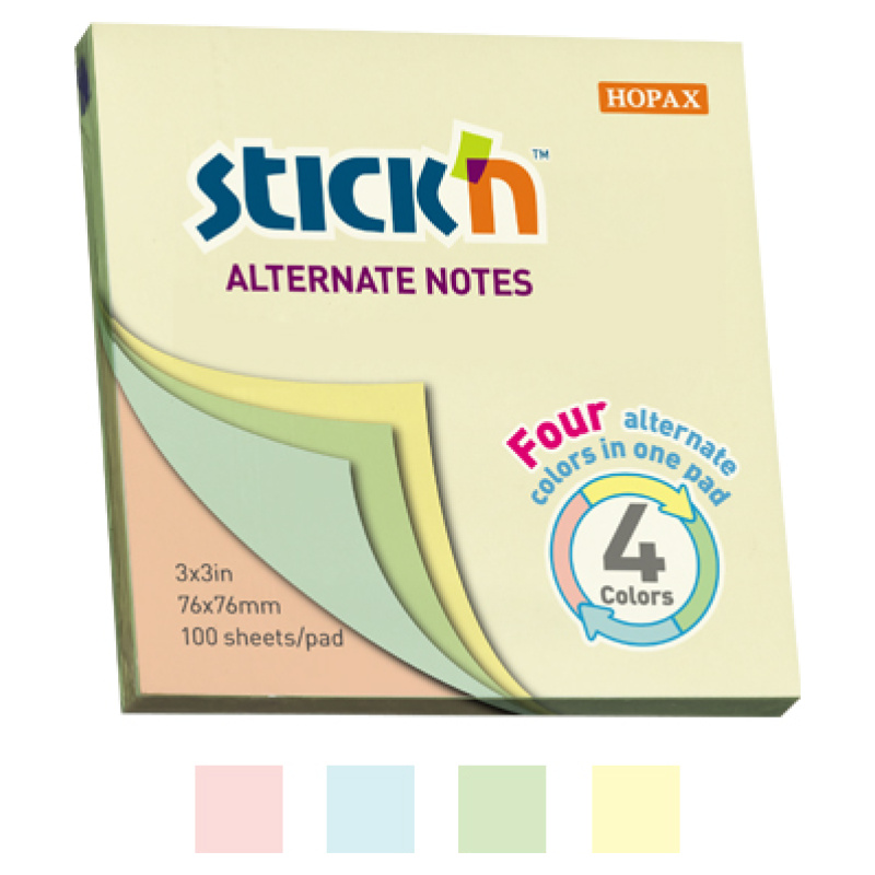 Sticky Notes 4 Colors - 7.6X7.6 Cm