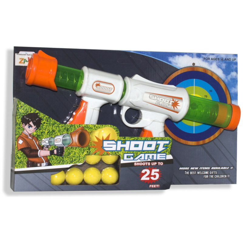 Shooting Game Gun Up To 25 Feet with Balls