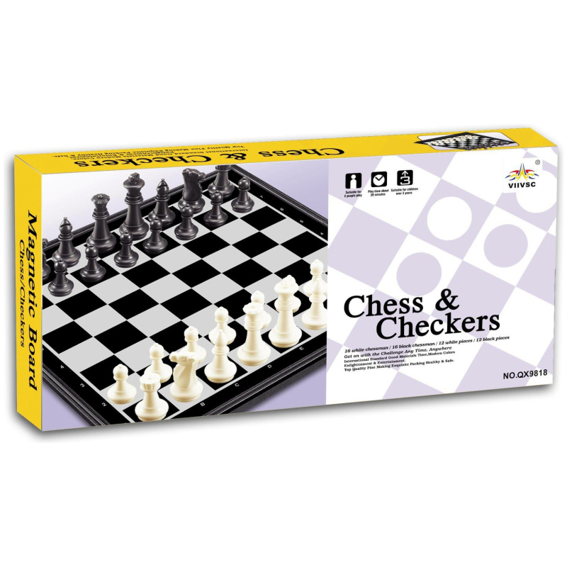 2 in 1 Chess & Checkers game