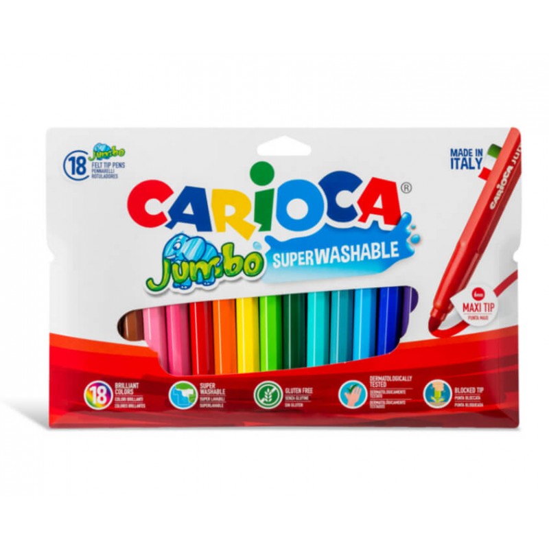 Carioca 18 Jumbo Super Washable Colors Maxi Tip - Shop Online ...