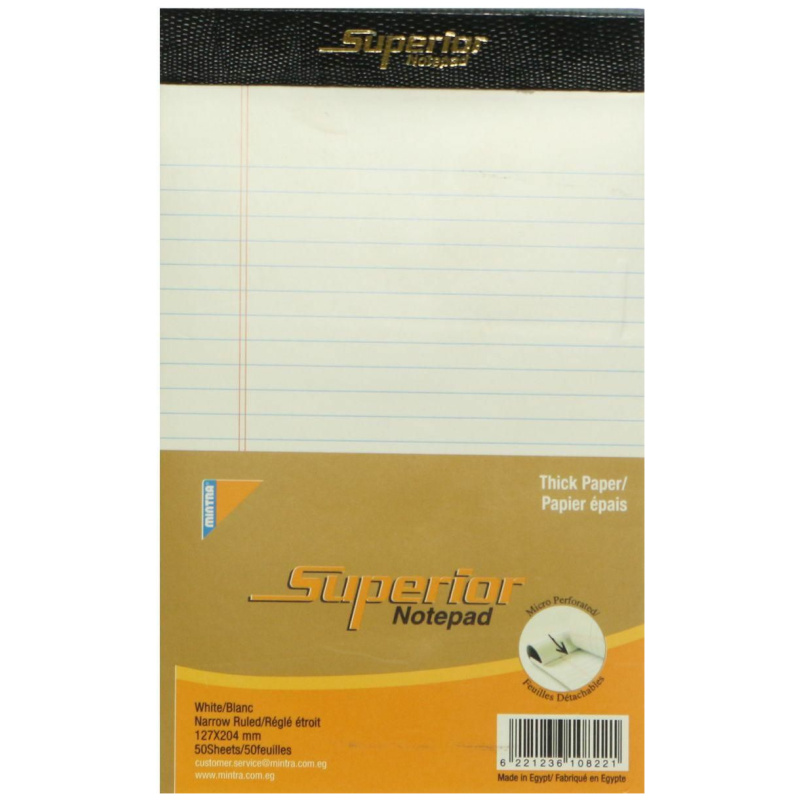 A5 Superior Lined Note Pad - 50 Sheets