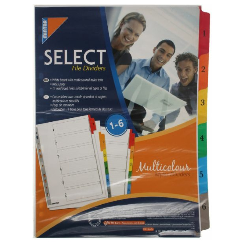 6 MultiColor Maylar Index Dividers