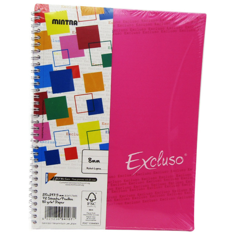 A4 Excluso Lined Note Book-72 Sheet