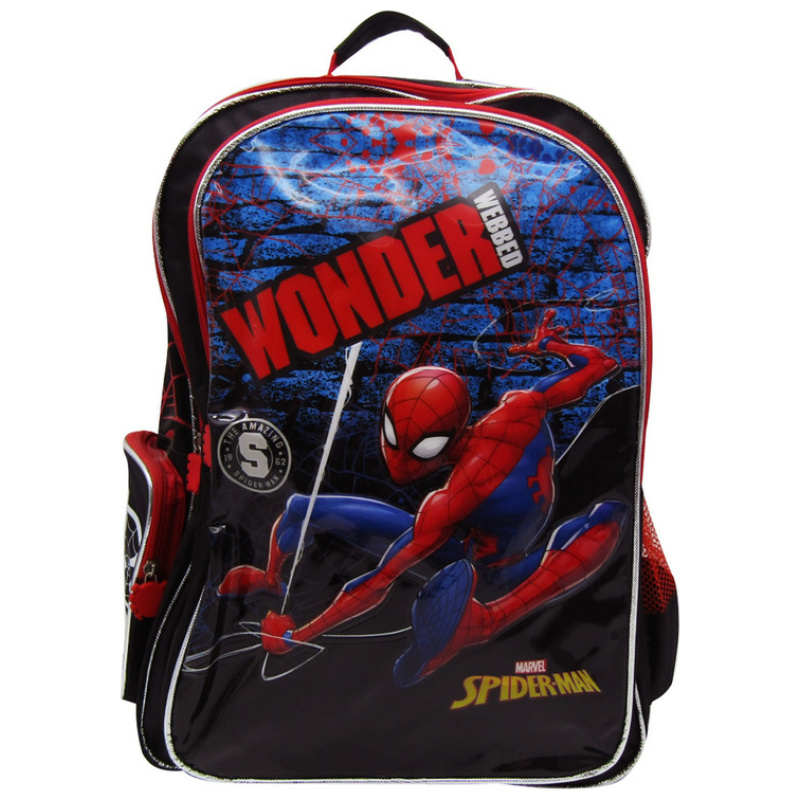 Spider Man Black-Red Backpack - 18 inch