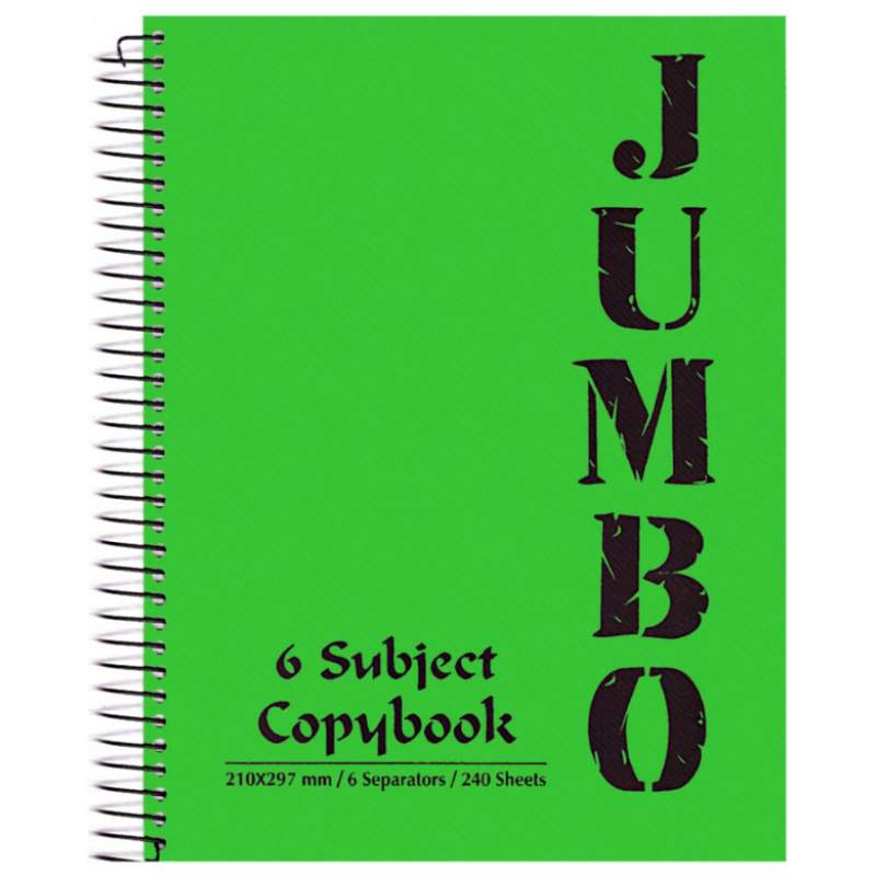 A4 Jumbo Spiral Notebook 6 Subjects
