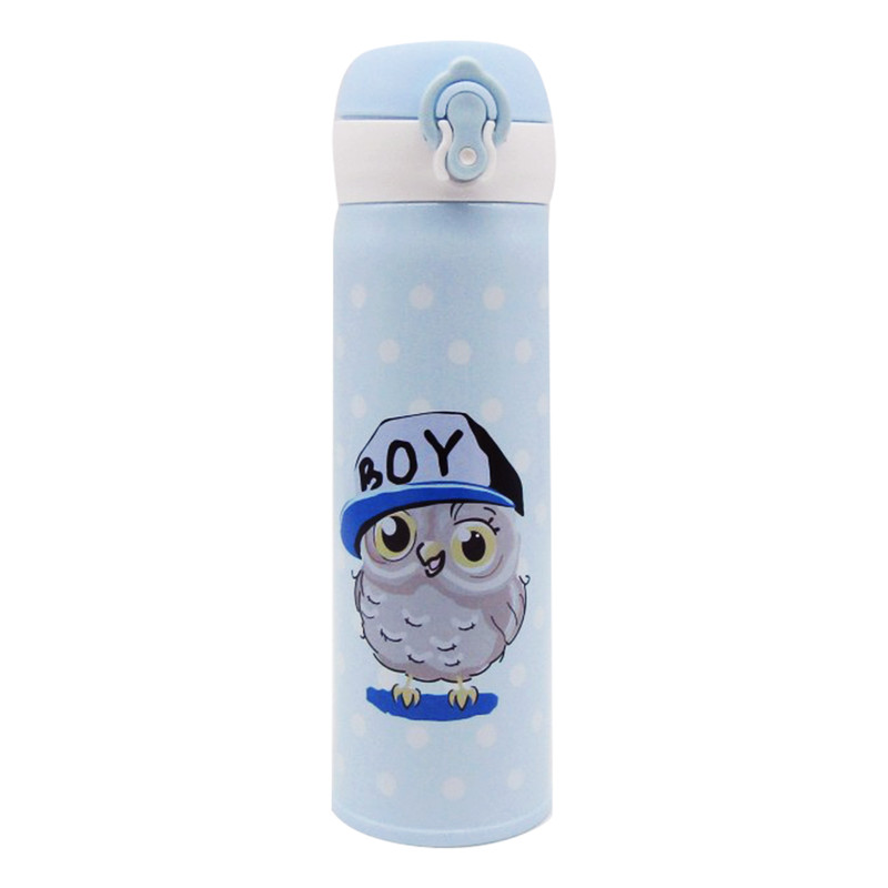 Stainless Steel Bottle 500ML - Owl Light Blue Boy