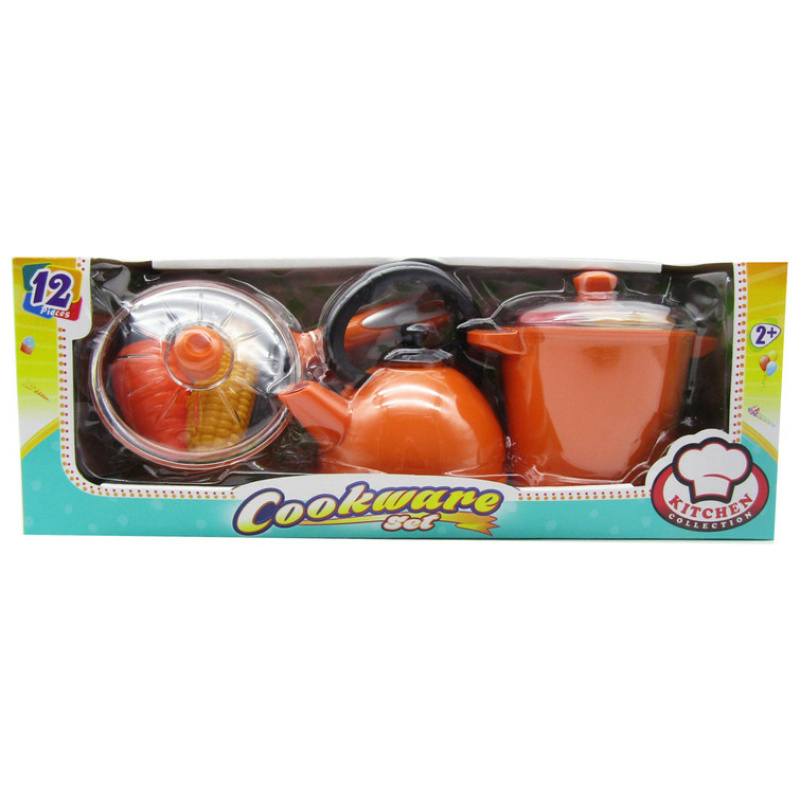 Orange Cookware Set with kettle - 12 Pcs