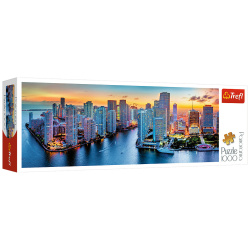 Miami After Dark Panorama Puzzle - 1000 Pieces