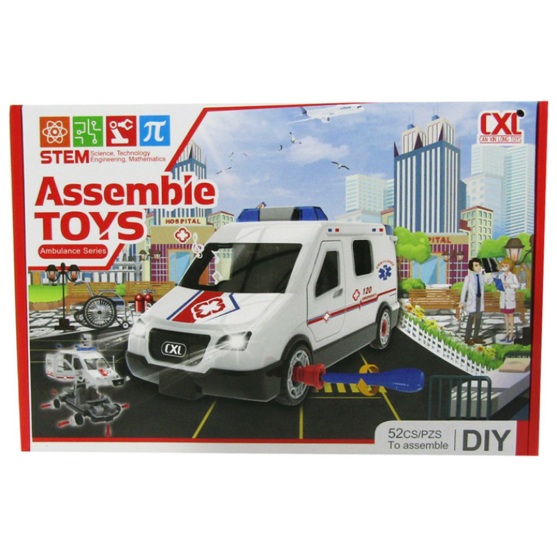 Assembie Toys Ambulance with Sounds - 52 Pcs