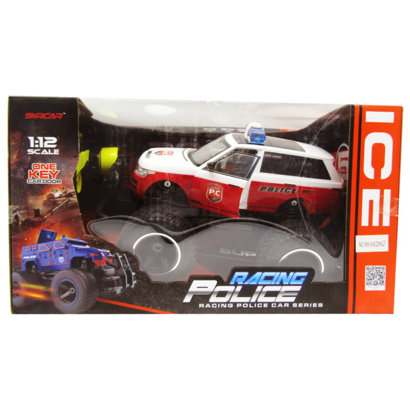 Police Car with Lights 1:12 R/C - Red