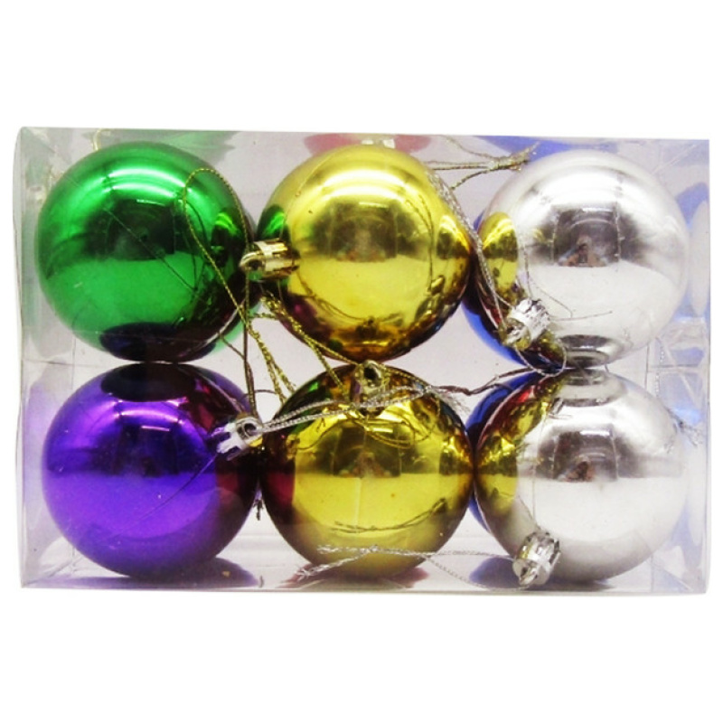 Multi-Color Christmas Balls - 6 cm