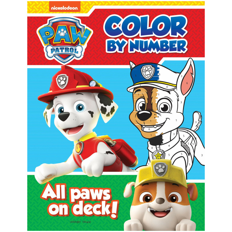 All Paws On Deck Coloring Book By Numbers - Paw Patrol