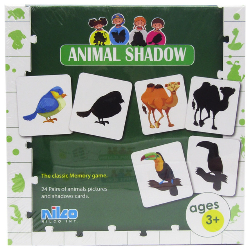 Educational Cards - Animal Shadow - 48 Pcs