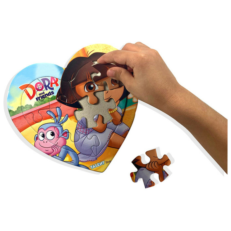 Heart Cartoon Puzzle Board - Dora With Friends