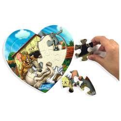 Heart Cartoon Puzzle Board - Tom & JerryAnd Spike