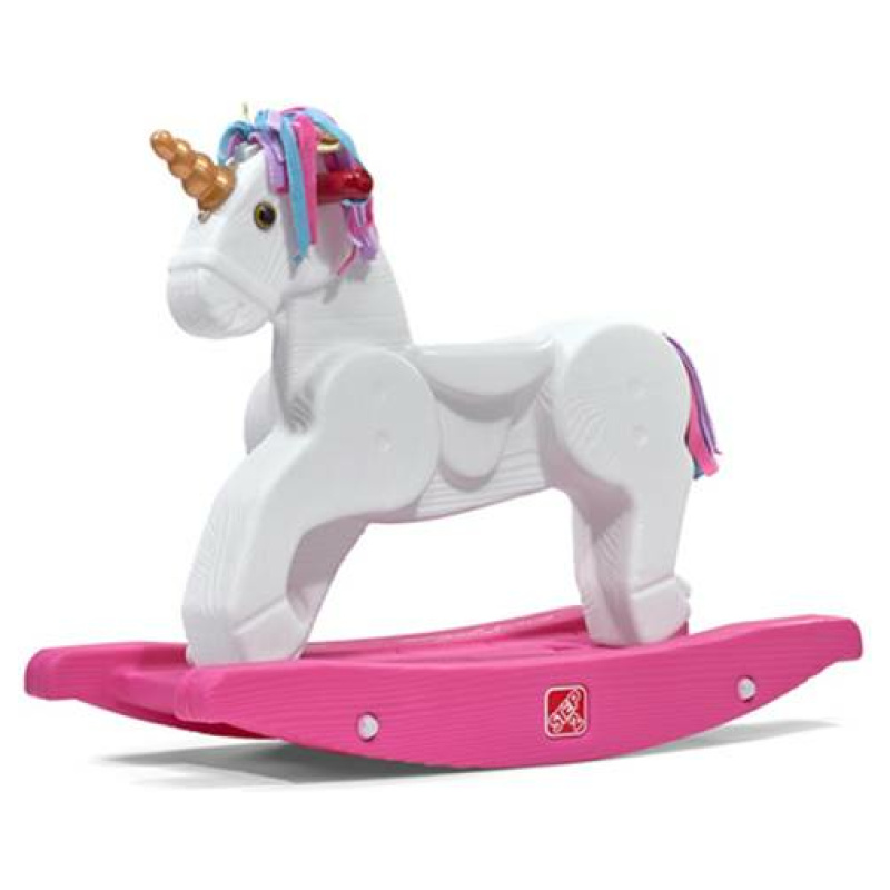 Unicorn Rocking Horse - White & Pink