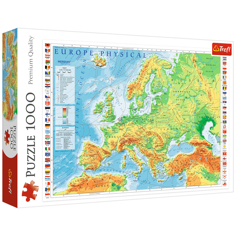 Physical Map Of Europe Puzzle - 1000 Pcs