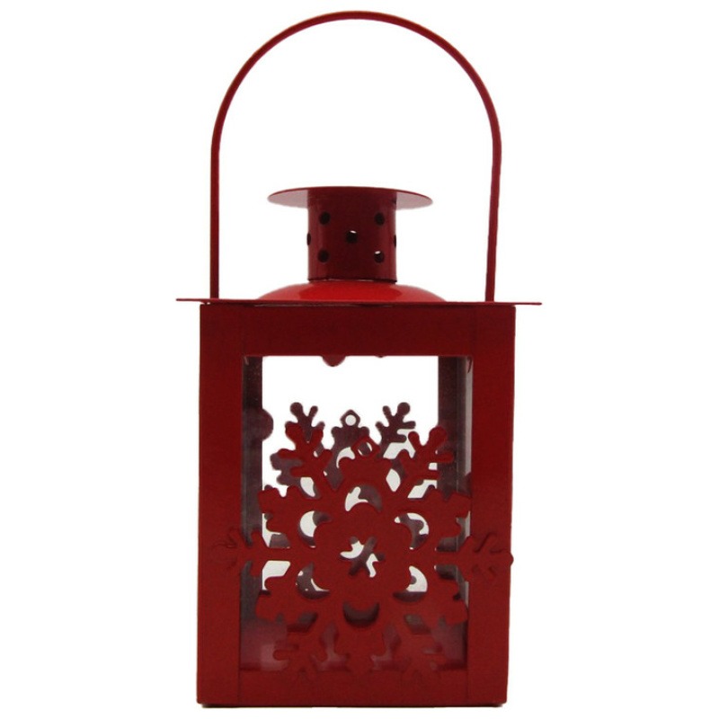 Metal Lantern With Candle Holder - Snow - Random Color