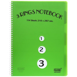 A4 Rings Note Book 3 Subjects - 114 Sheet - Random Color