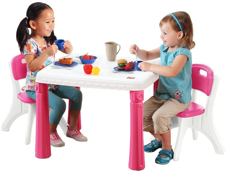 step 2 lifestyle kitchen table and chair pink