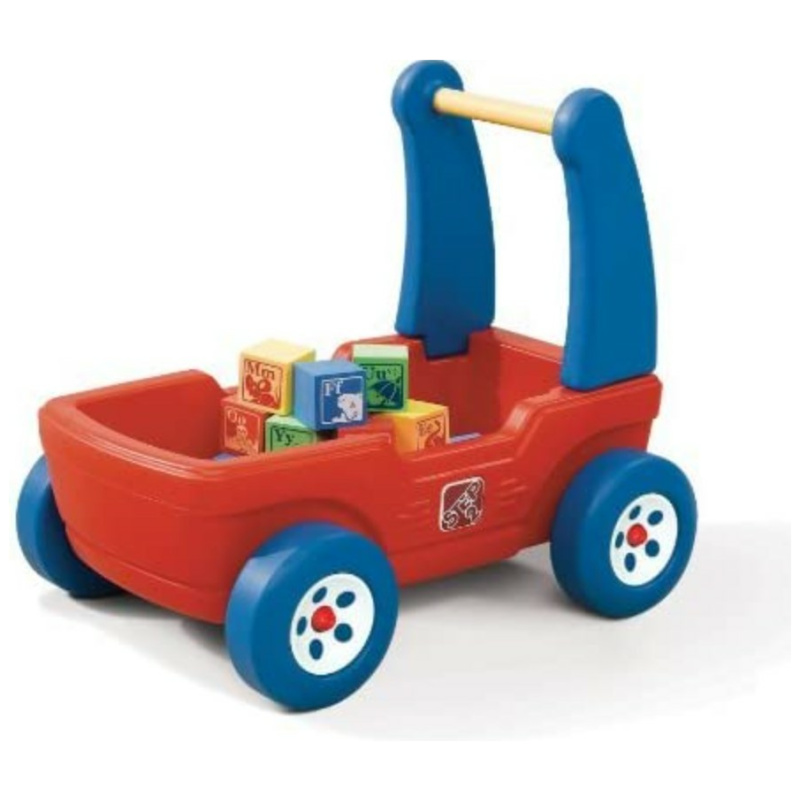 Walker Wagon with Blocks - Red