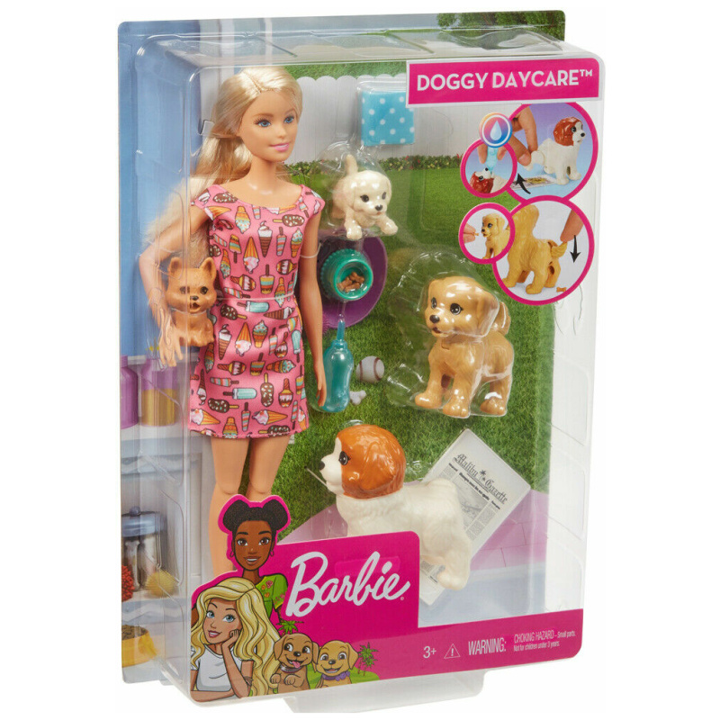 Barbie Doggy Daycare Doll - 4 Pets