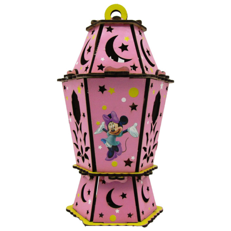 Wood Lantern With Sound & Light - Minnie Mouse