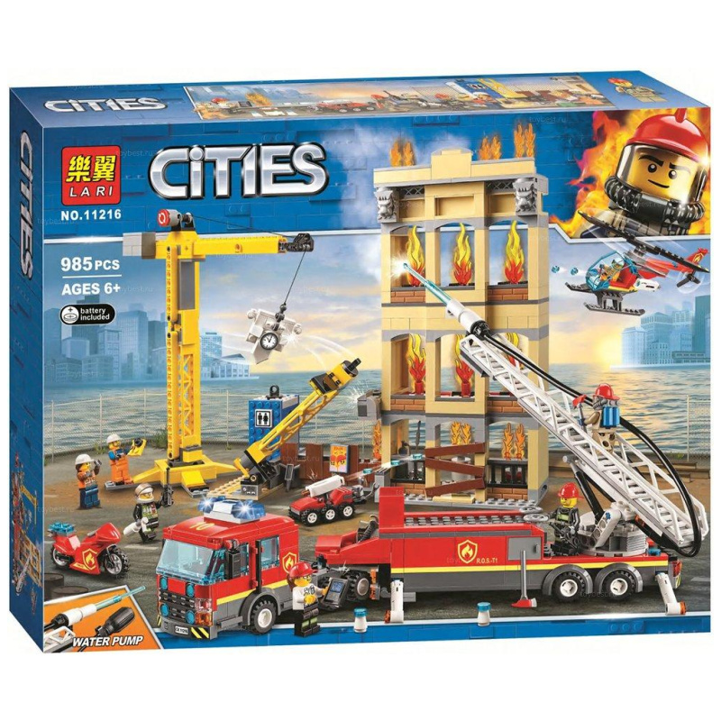 Cities Fire Rescue Building Blocks - 985 Pcs