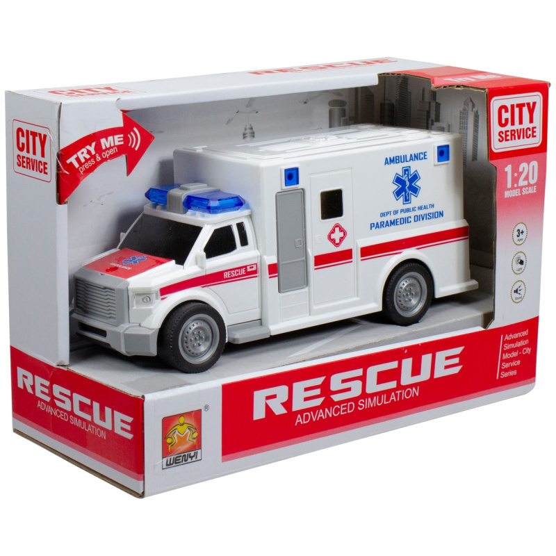 Truck Rescue Ambulance 1:20 With Lights & Siren