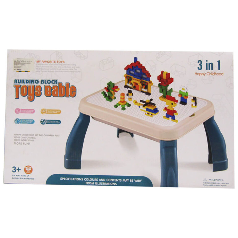 3IN1 Educational Learning Building Blocks Table