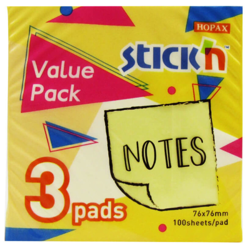 Regular Sticky Notes - 3 Pads - Yellow