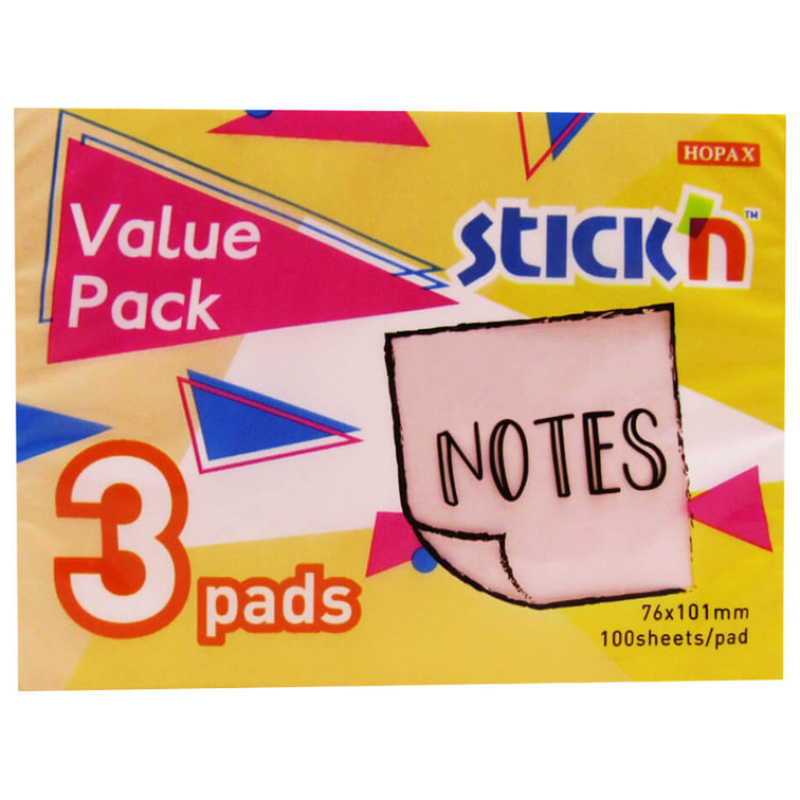 Regular Sticky Notes - 3 Pads - 3 Color