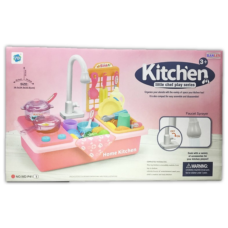 Wash-Up Kitchen Sink With Accessories - Pink