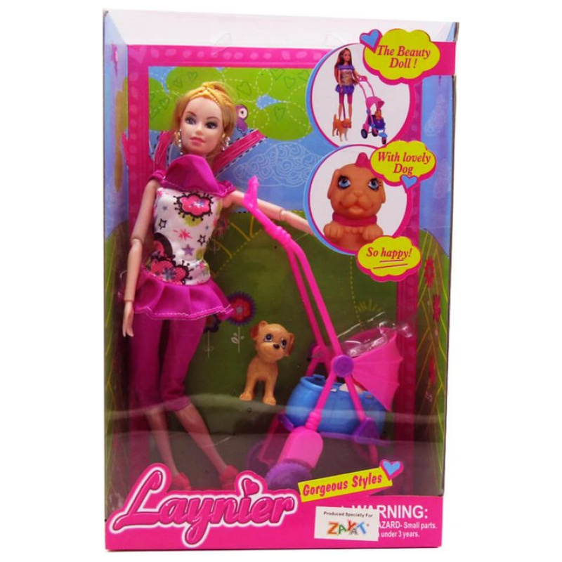 Beauty Doll With Cart - Dog