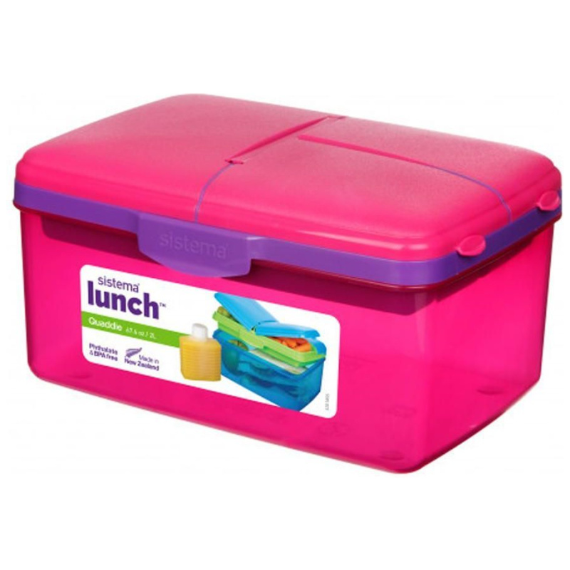 Quaddie Lunch Box With Water Bottle - 2L - Pink