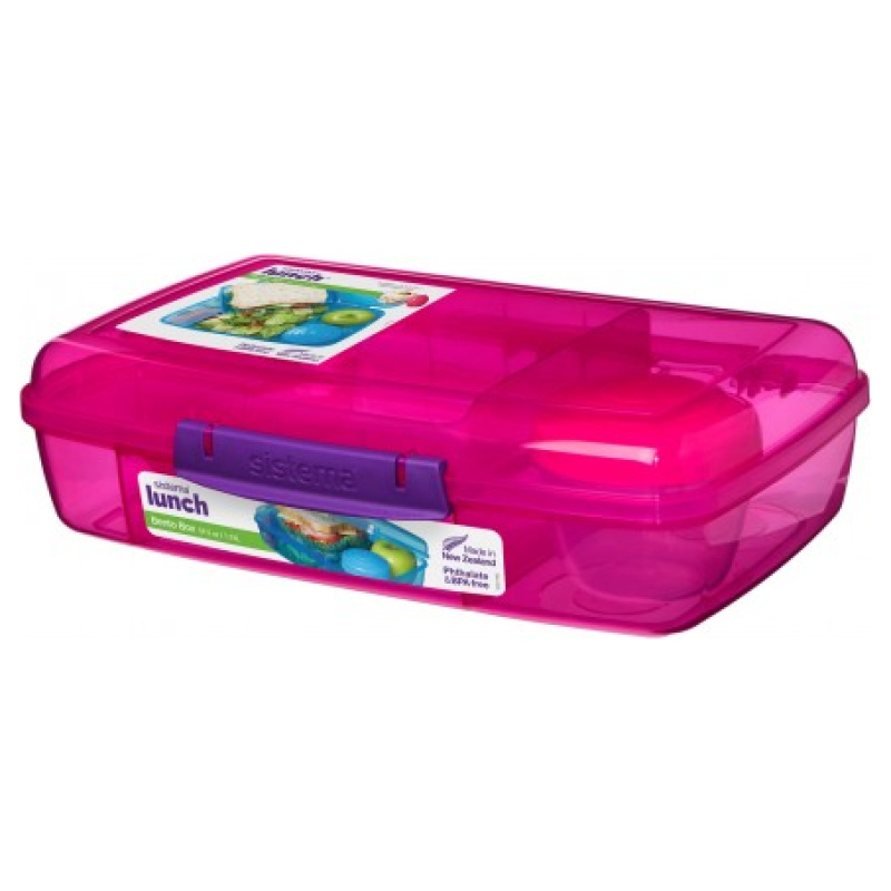 Bento Box 1.76L Lunch Box With Yogurt Pot - Pink
