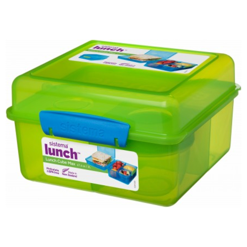 Cube Max 2L Lunch Box With Yogurt Pot - Green