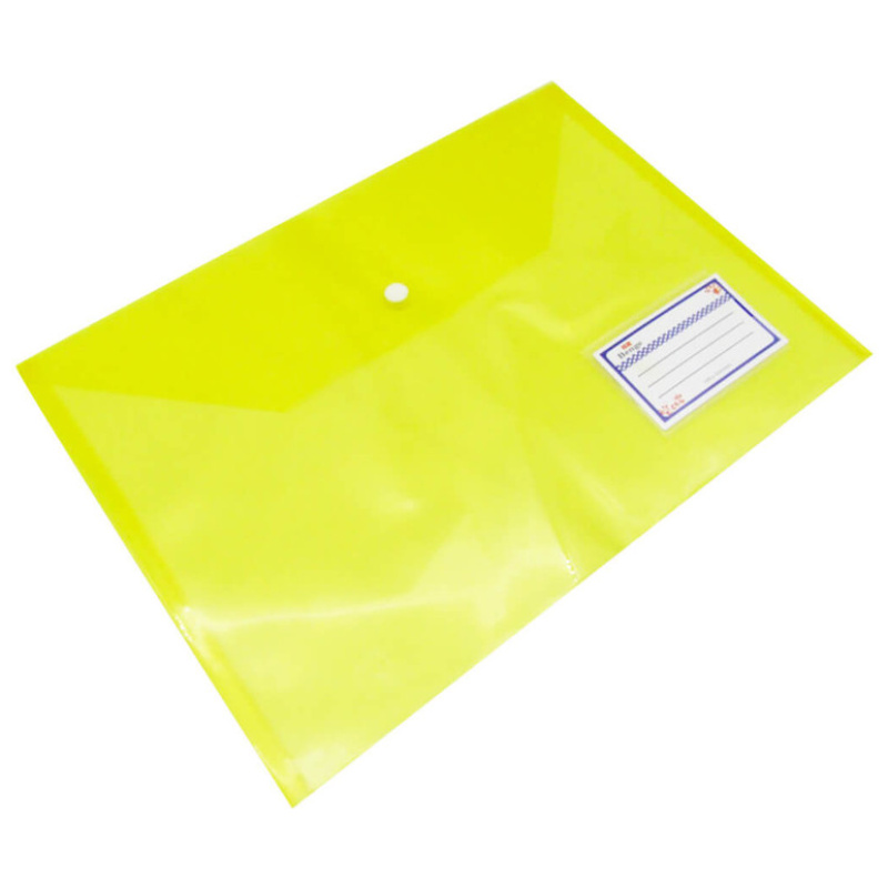A4 Capsule Semi-Transparent File With Label - Yellow