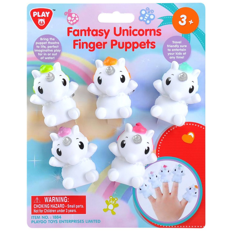 Fantasy Unicorns Finger Puppets - 5 Pcs