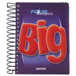 Big Lined NoteBook 4 Subjects A6 - 192 Sheet - Random Color