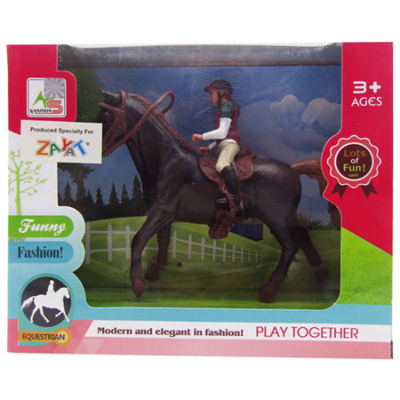 Horse Figure With Rider - Black