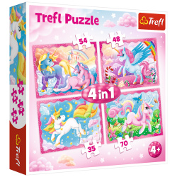 4IN1 The magical World of Unicornsb Puzzle  -207 Pcs