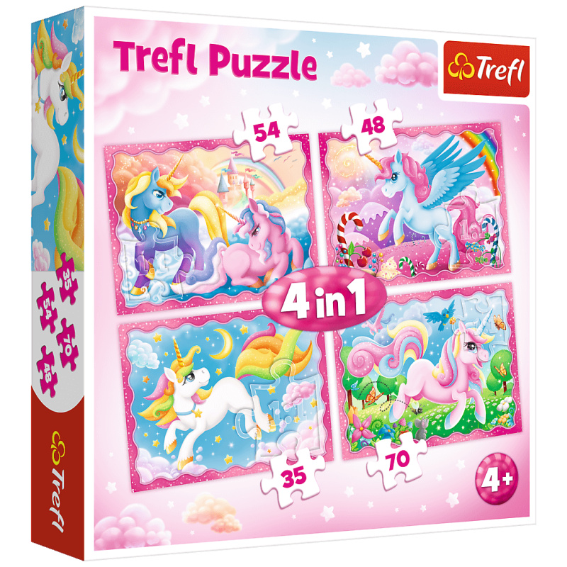 4IN1 The magical World of Unicornsb Puzzle  -207 Pcs